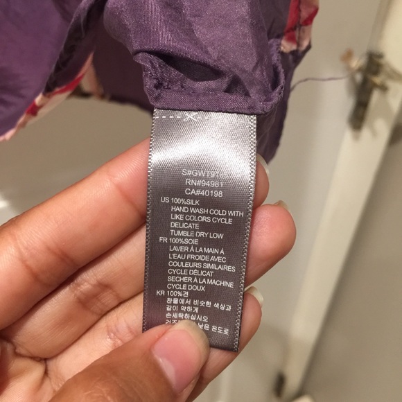 100% Silk Deep Lavender 3/4 sleeve Top F21 M - Picture 4 of 6